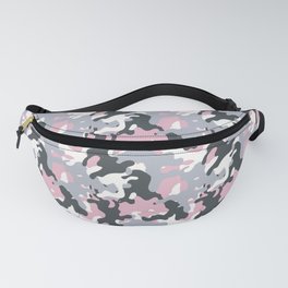 Pink and grey abstract camo pattern  Fanny Pack