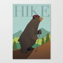 Hiking Bear Canvas Print