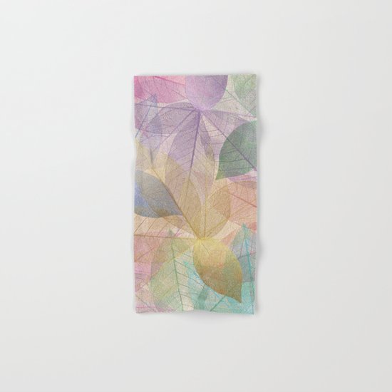 Colored Leaf Pattern Hand & Bath Towel