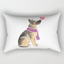 Watercolour German Shepherd Dog Rectangular Pillow
