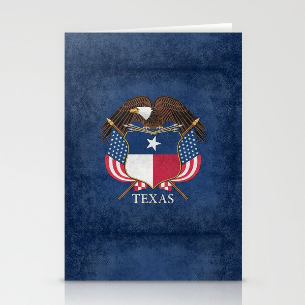 Texas flag and eagle crest - original vintage design by BruceStanfieldArtist Stationery Cards