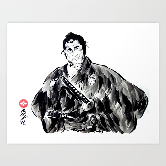 Yojimbo - Samurai Bodyguard Art Print by Knapp Ink | Society6