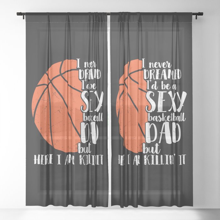 Sexy Basketball Dad Funny Sheer Curtain