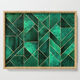 Abstract Nature - Emerald Green Serving Tray