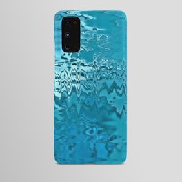 Cyan Blue Abstract Wave Design Android Case