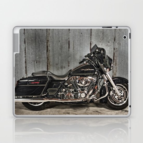 Black Harley Street Glide Laptop & iPad Skin