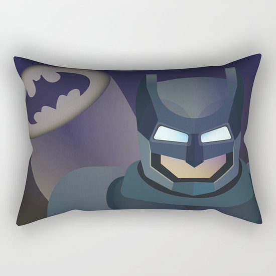Bat man helmet fanart Rectangular Pillow