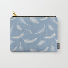 Falling feathers - snow white on glacier lake Carry-All Pouch