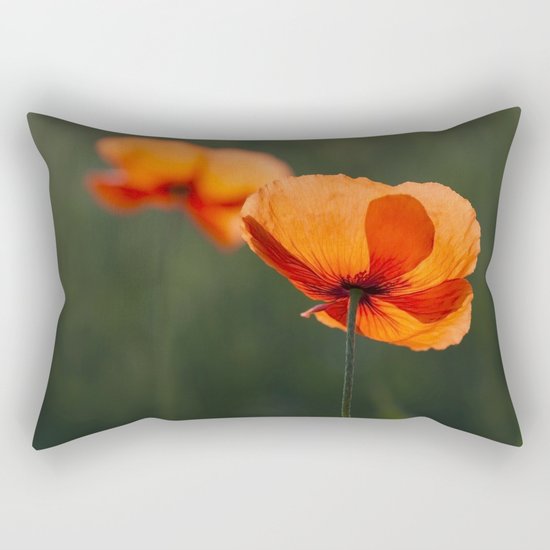 Poppies secretly in love Rectangular Pillow