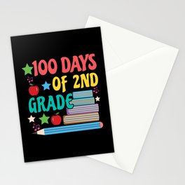Days Of School 100th Day 100 Books Read 2nd Grader Stationery Card