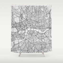 London City Map of England - Light Minimalist Shower Curtain