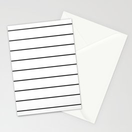 Simple Stripe | Black on White Stationery Cards
