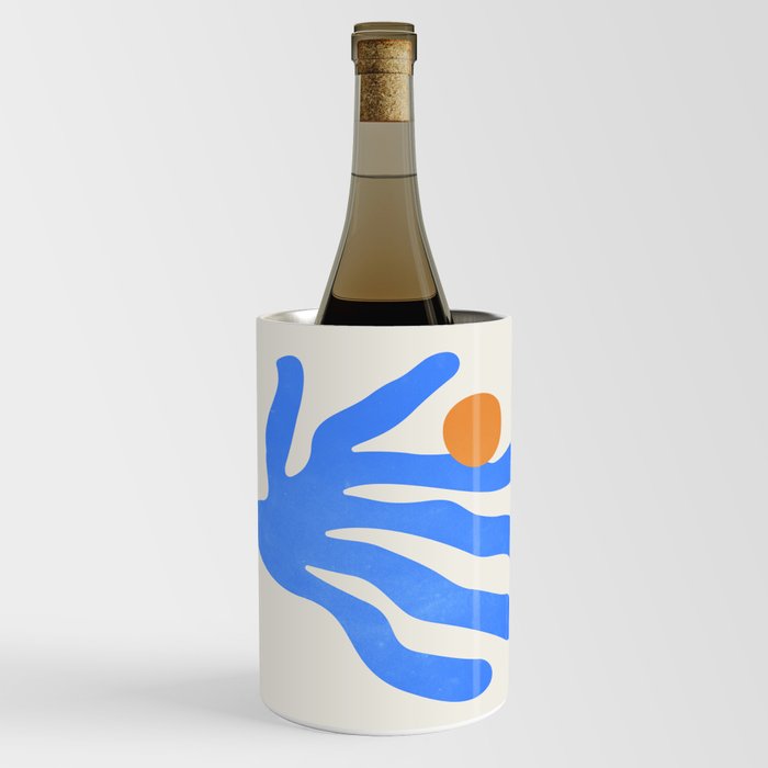 Jazz Blue Leaf: Matisse Series 02 | Mid-Century Edition Wine Chiller