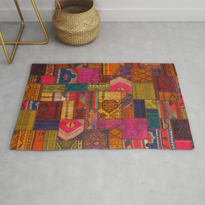 Moroccan Carpet Collage Design Rug