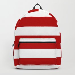 UE red - solid color - white stripes pattern Backpack | Colour, Minimalist, Painting, Trendy, Stripes, Cute, Whitestripes, White, Abstract, Pattern 