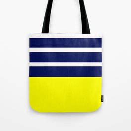 Summer Patio Perfect, Yellow, White & Navy Tote Bag
