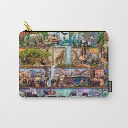 The Amazing Animal Kingdom Carry-All Pouch | Colorful, Kingdom, Nature, Illustration, Painting, Animal, Mammals, Library, Literature, Wildlife 