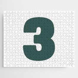 3 (Dark Green & White Number) Jigsaw Puzzle