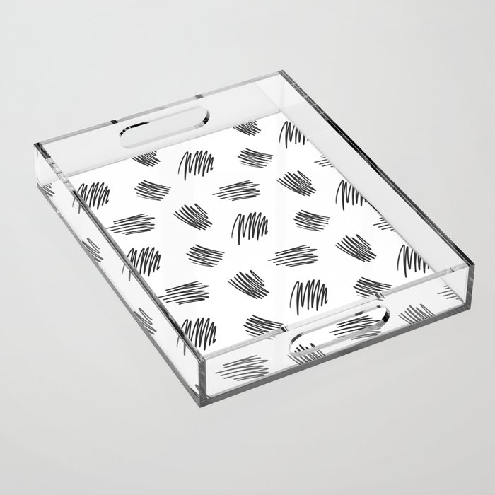Scribbles (Black and White) Acrylic Tray