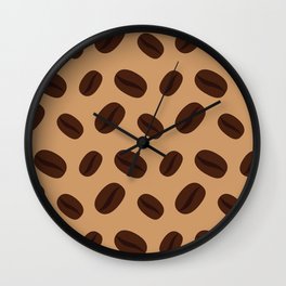 Cool Brown Coffee beans pattern Wall Clock