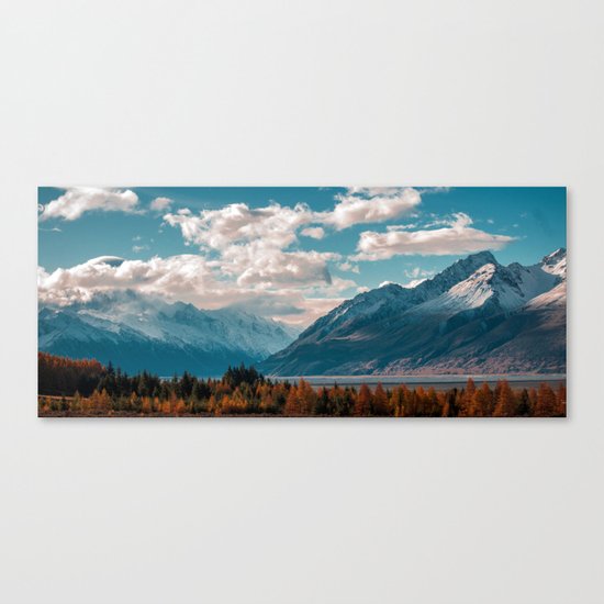 blue sky white clouds Canvas Print
