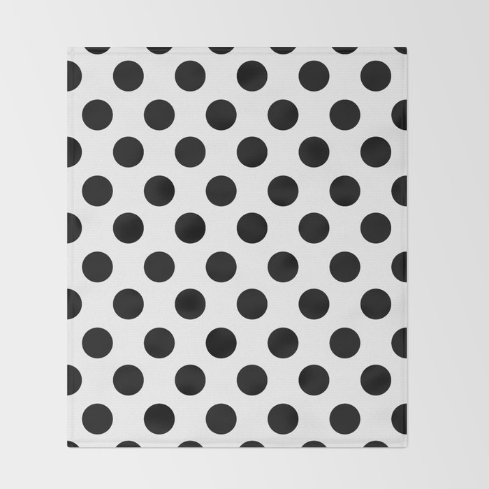 Black And White Medium Polka Dots Throw Blanket By Spotandstripe Society6