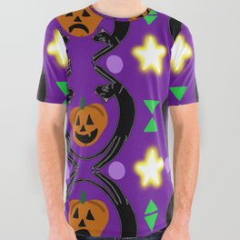 Halloween Cats All Over Graphic Tee