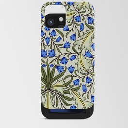  Modern William Morris Blue Floral Leaves Pattern  iPhone Card Case