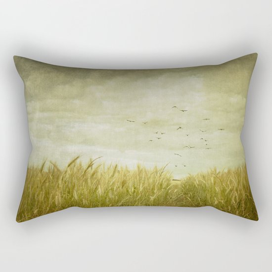 Vintage Wheat Field Rectangular Pillow