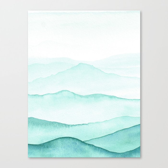Mint Mountains Canvas Print