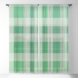 Green Plaid Sheer Curtain