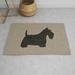 Scottish Terrier | Black Scottie Dog Silhouette Area & Throw Rug