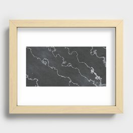 Elegant dark grey marble Recessed Framed Print