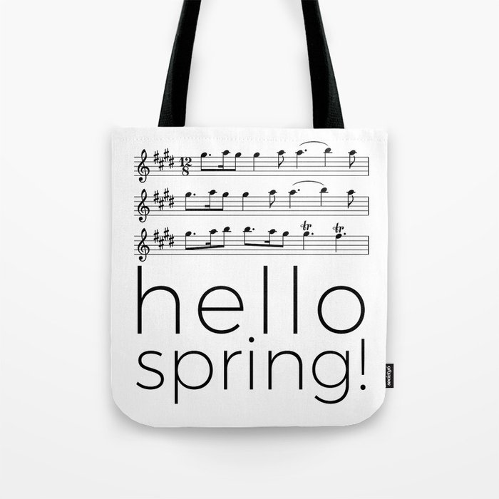 Hello spring! (white) Tote Bag by a musician on the roof