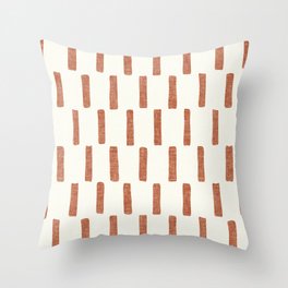 block print dash - terra cotta Throw Pillow