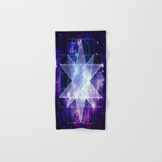 Purple Galaxy Sacred Geometry : Stellated Icoshadron Hand & Bath Towel