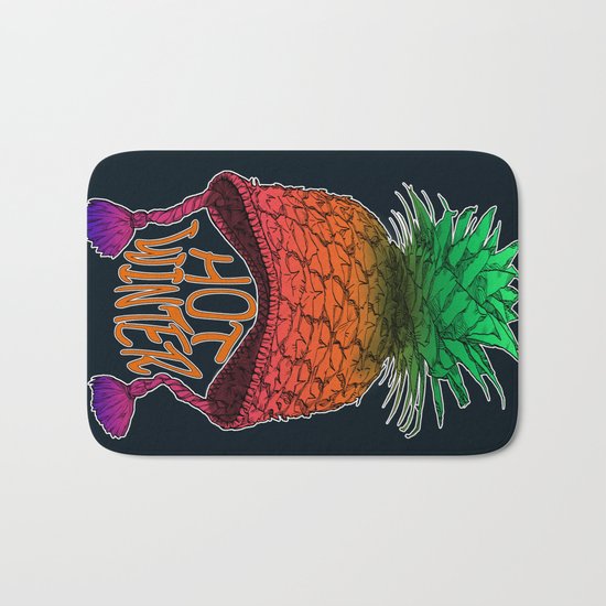 Hot Pineapple Winter Bath Mat