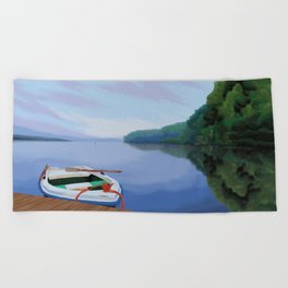 Lake n Boat Beach Towel