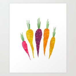 Rainbow Carrots Art Print