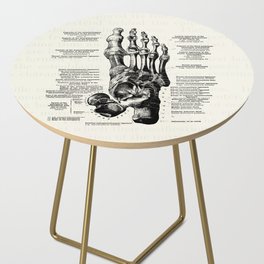 Joints of the Foot Vintage Anatomy Podiatry Illustration Side Table