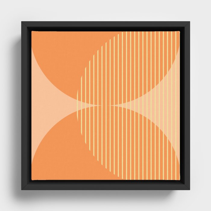 Abstraction Shapes 110 in Orange Yellow (Moon Phase Abstract)  Framed Canvas