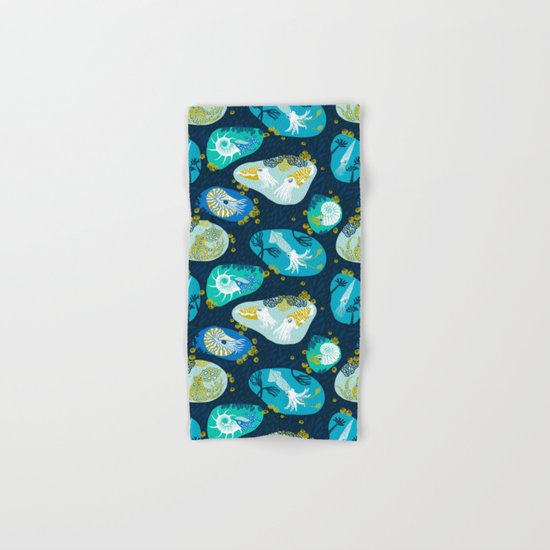 Cephalopods through time Hand & Bath Towel