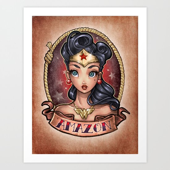 Amazon Pinup Art Print