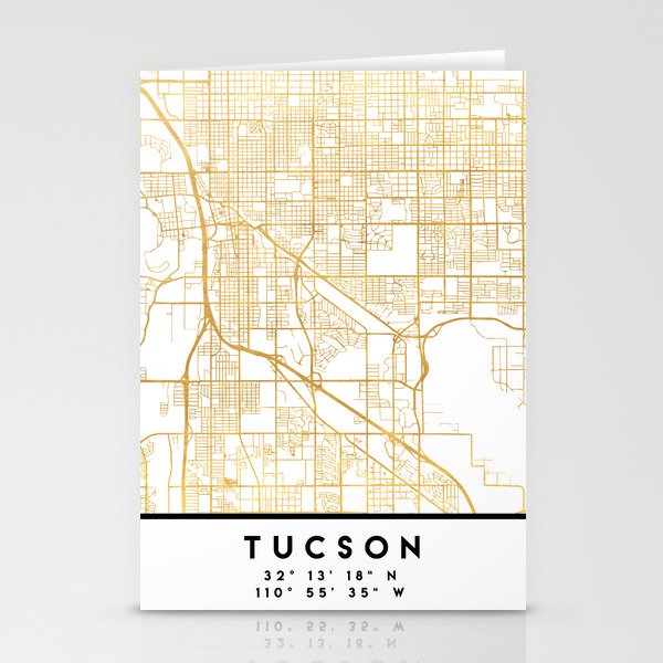 TUCSON ARIZONA CITY STREET MAP ART Stationery Cards