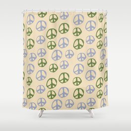 Hand-drawn Peace Symbol Pattern Shower Curtain | Groovy, Hippie, Peace Symbol, Drawing, Minimalism, Retro, Activist, Peace, Happy, Happiness 