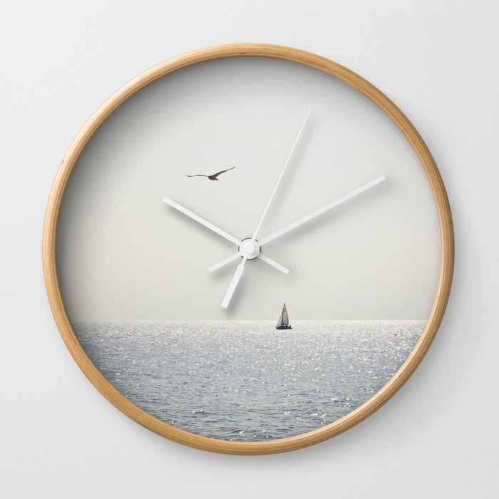 Fly over the sea Wall Clock