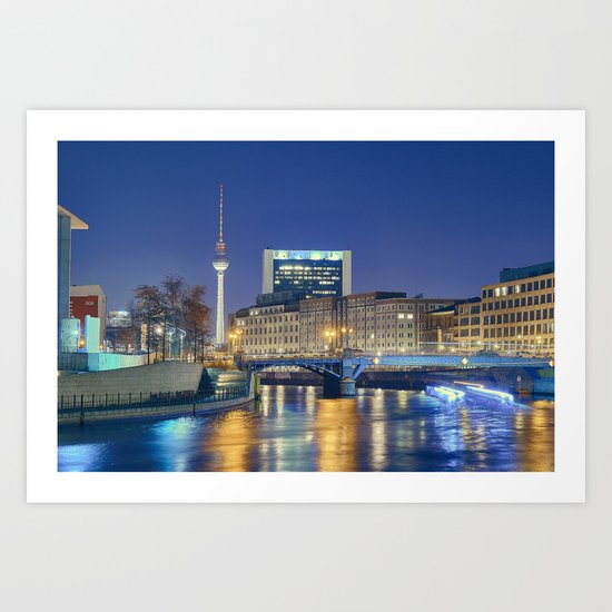 Berlin. Spree at night Art Print