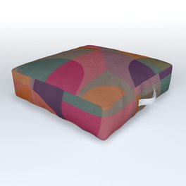 Warm-coloured geometric pattern Outdoor Floor Cushion