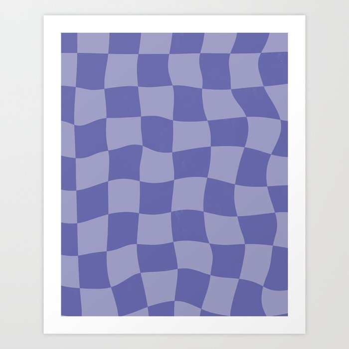 Very Peri Warped Checkerboard Art Print
