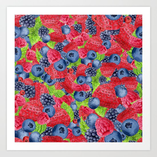 Berries Pattern 01 Art Print